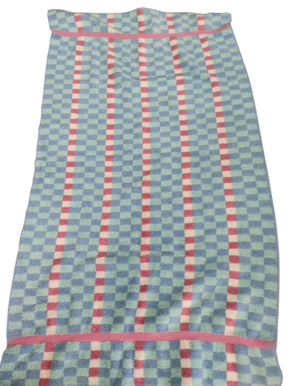Vtg Lady Pepperell 4 Piece Cotton Bath Towel Set Elegance 2 Hand 2 Bath Checks - Picture 2 of 6